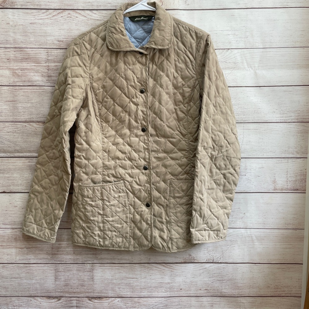 EXCELLENT CONDITION‎ EDDIE BAUER QUILTED JACKET IN BEIGE
